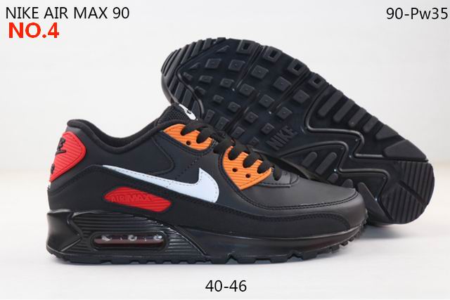Nike Air Max 90 Mens Shoes Black No.4;